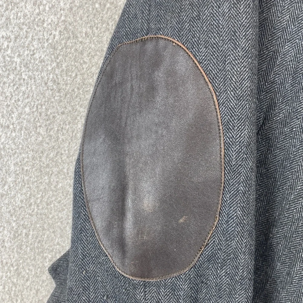 Zara man herringbone blazer XL elbow patch quilted lining winter Young Division